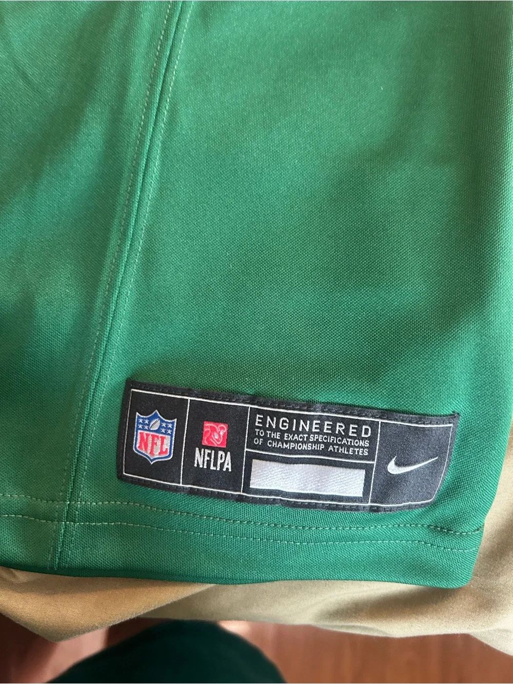 NFL Aaron Rodgers’s Green and White V‑Neck Football Jersey with Shield Patch